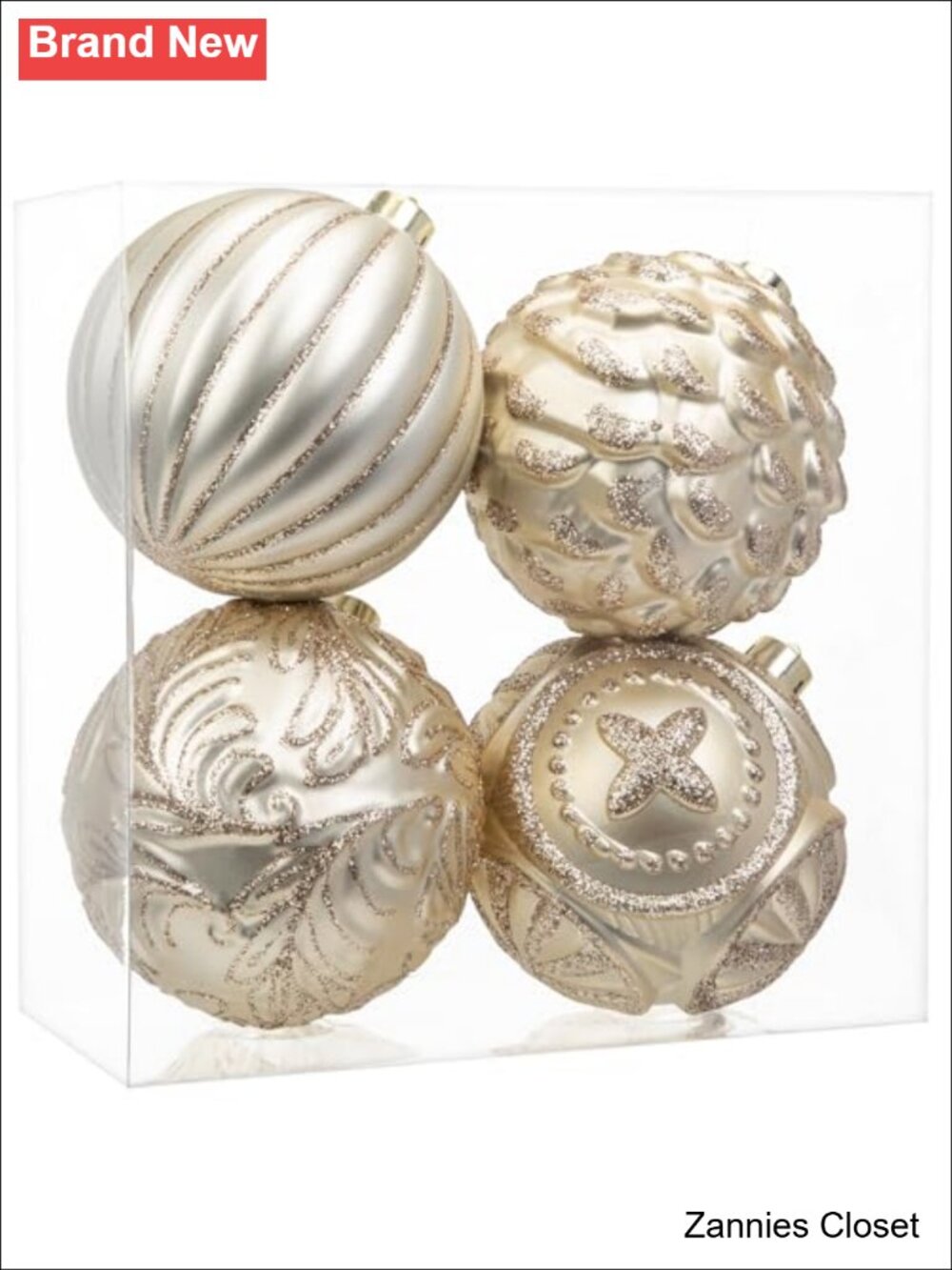 🎄 4.7 Inch Large Shatterproof Christmas Ornaments 4Pcs Tree Balls for Holiday